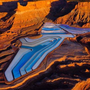 Potash evaporation ponds, Moab, USA, 2019
