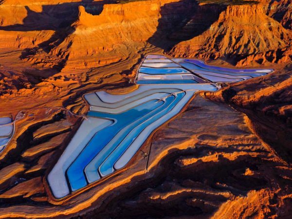 Potash evaporation ponds, Moab, USA, 2019