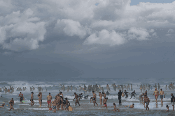 Stormy crowdy beach